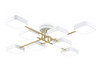 Миниатюра фото потолочная светодиодная люстра на штанге ambrella light linetech fl fl516346/8 wh/gd | 220svet.ru