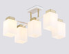 Миниатюра фото потолочная люстра на штанге ambrella light traditional loft tr tr303047/5 wh/gd | 220svet.ru