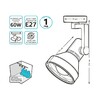 Миниатюра фото трековый светильник gauss track light bulb tr014 | 220svet.ru