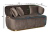 Миниатюра фото диван двухместный велюр коричневый garda decor 102an-div-1302-kor | 220svet.ru